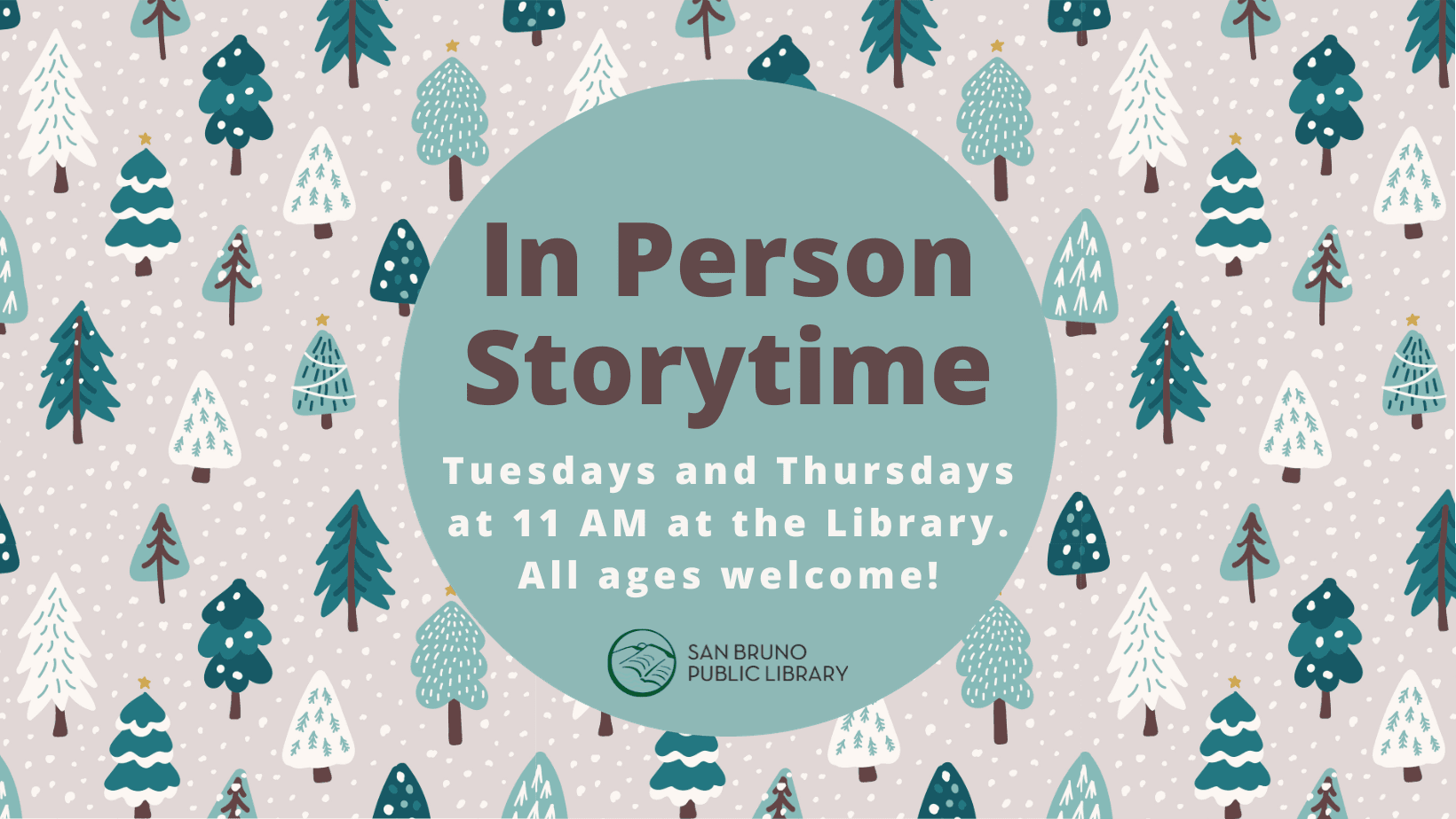 In Person Storytime - Tue and Thurs at 11 AM at the Library