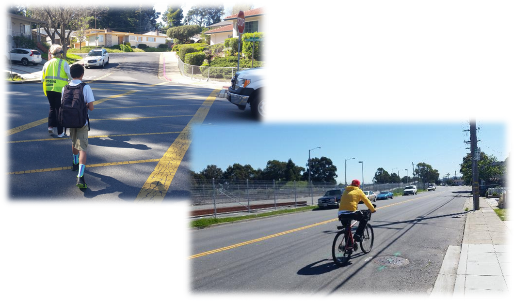 Bicyclist and Pedestrians