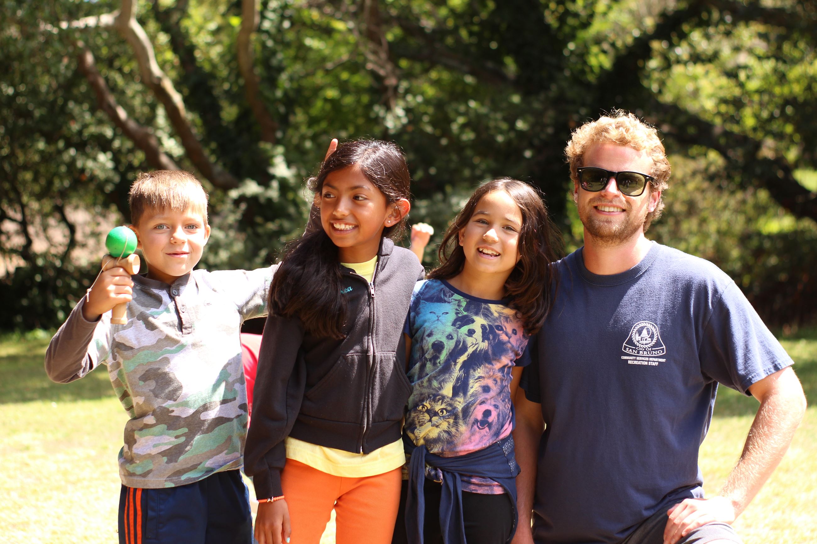 Camp staff with campers