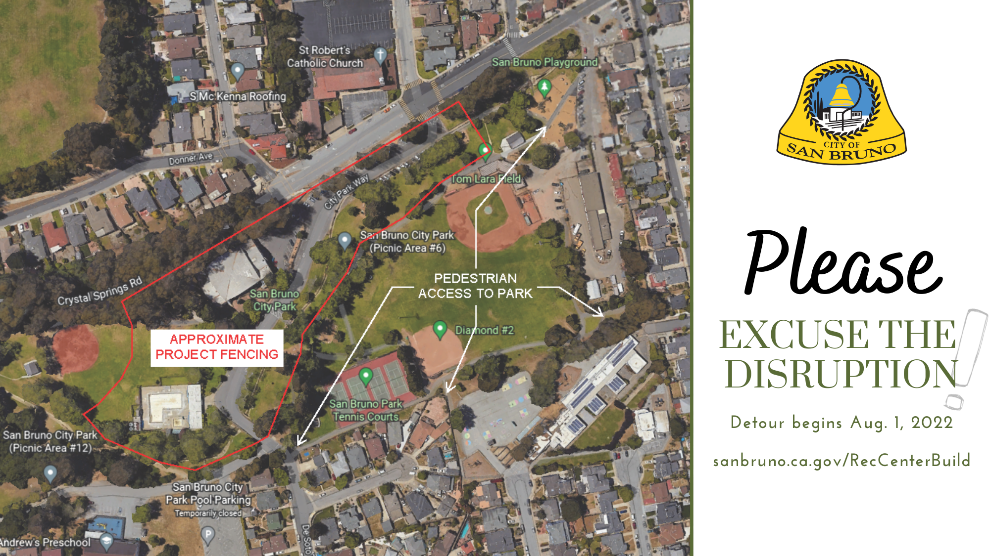 CityPark Way Closure Pls Excuse the Disruption (Pedestrian Access)