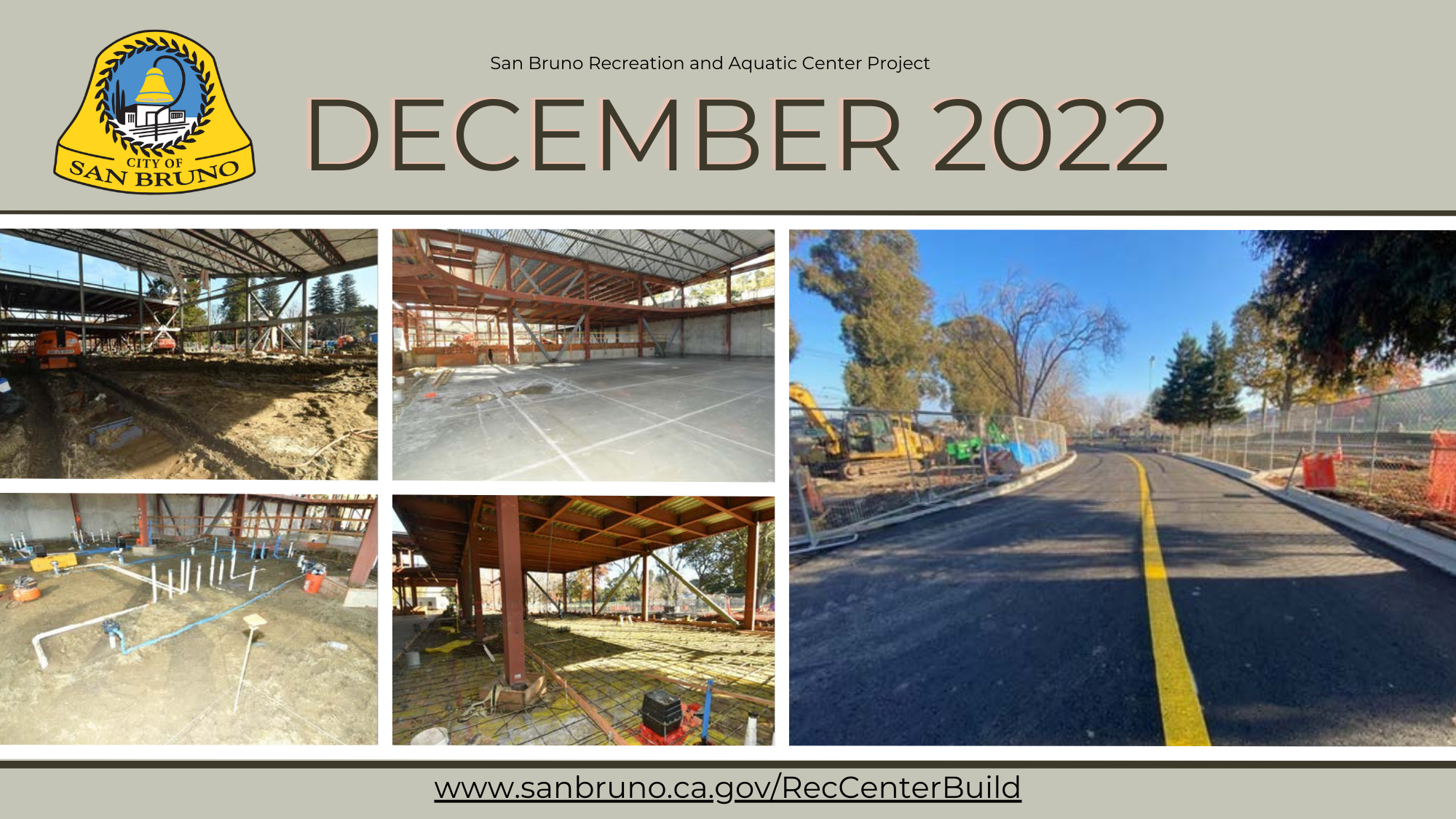 Image of construction work being done at the Recreation and Aquatic Center during Dec  2022
