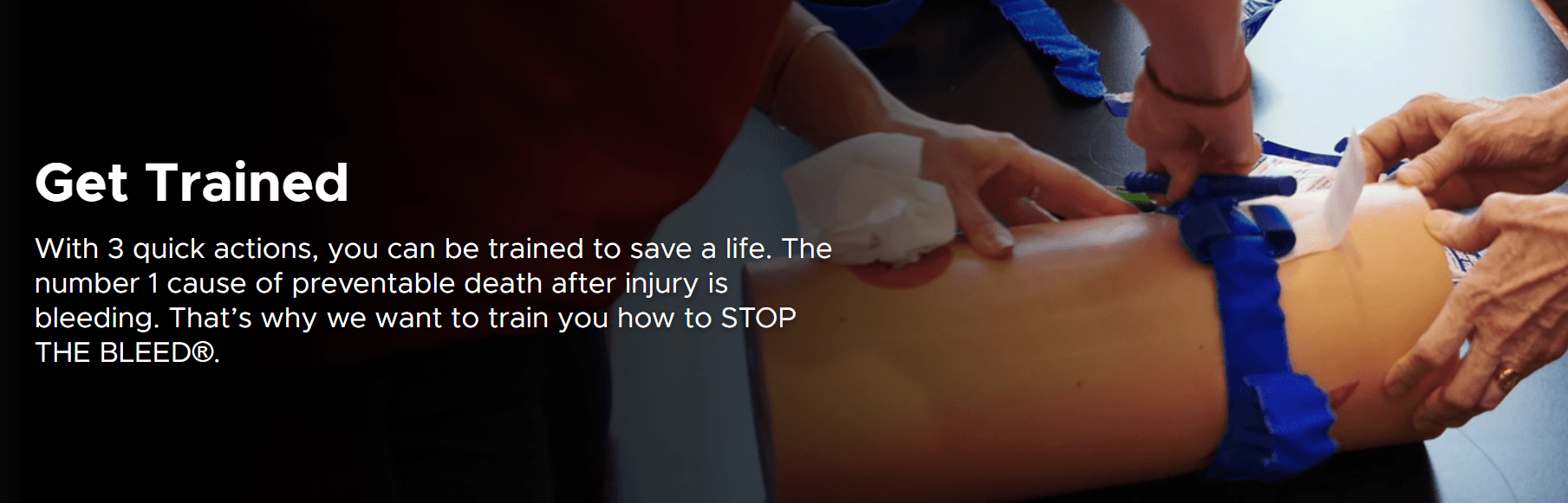 Stop the Bleed Get Trained Banner